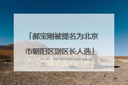 郝宝刚被提名为北京市朝阳区副区长人选