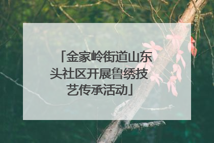 金家岭街道山东头社区开展鲁绣技艺传承活动