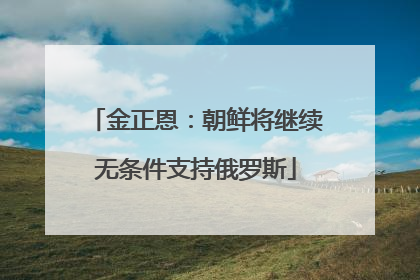 金正恩：朝鲜将继续无条件支持俄罗斯