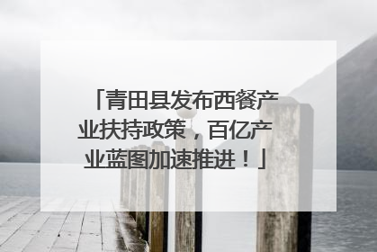 青田县发布西餐产业扶持政策，百亿产业蓝图加速推进！