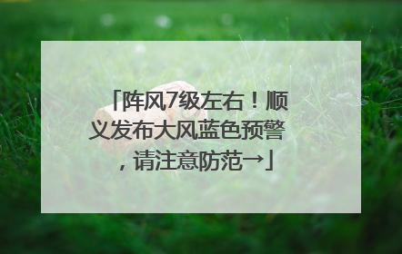 阵风7级左右！顺义发布大风蓝色预警，请注意防范→