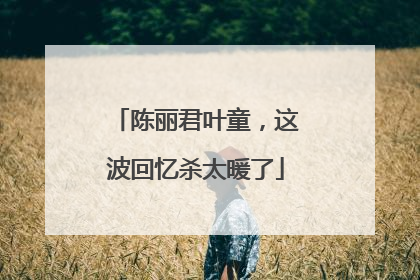 陈丽君叶童，这波回忆杀太暖了