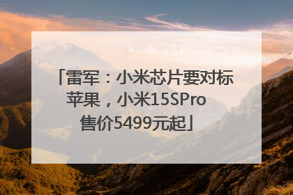 雷军：小米芯片要对标苹果，小米15SPro售价5499元起