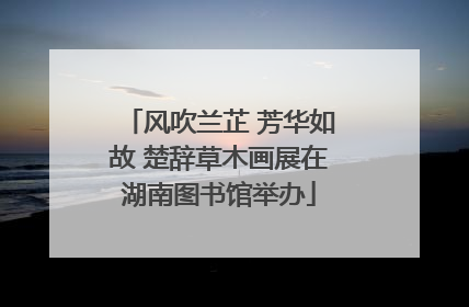 风吹兰芷 芳华如故 楚辞草木画展在湖南图书馆举办
