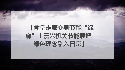 食堂走廊变身节能“绿廊”！嘉兴机关节能展把绿色理念融入日常