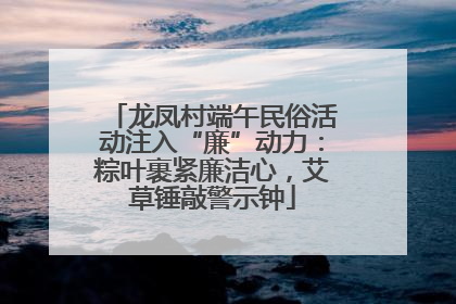 龙凤村端午民俗活动注入“廉”动力：粽叶裹紧廉洁心，艾草锤敲警示钟