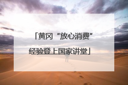 黄冈“放心消费”经验登上国家讲堂