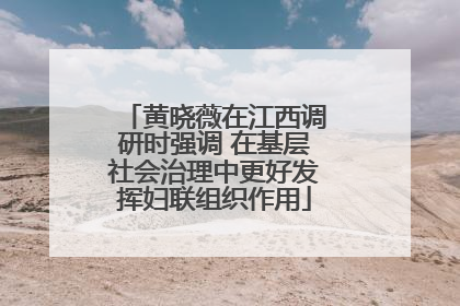 黄晓薇在江西调研时强调 在基层社会治理中更好发挥妇联组织作用