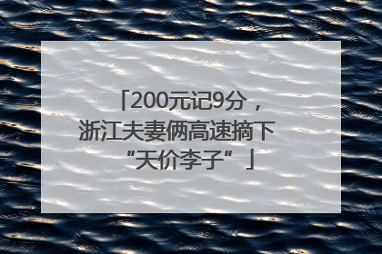 200元记9分，浙江夫妻俩高速摘下“天价李子”
