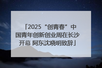 2025“创青春”中国青年创新创业周在长沙开幕 阿东沈晓明致辞