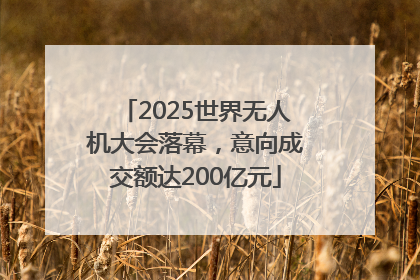 2025世界无人机大会落幕，意向成交额达200亿元