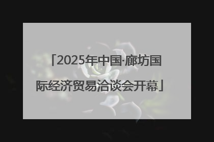 2025年中国·廊坊国际经济贸易洽谈会开幕