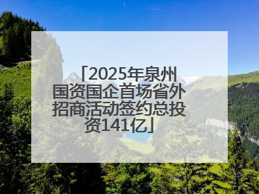 2025年泉州国资国企首场省外招商活动签约总投资141亿