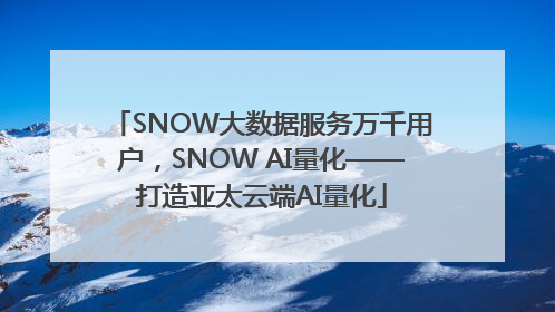 SNOW大数据服务万千用户，SNOW AI量化——打造亚太云端AI量化