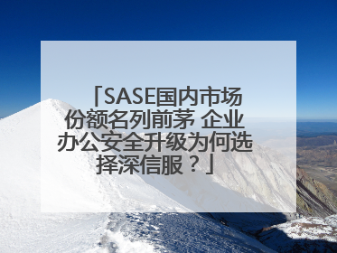 SASE国内市场份额名列前茅 企业办公安全升级为何选择深信服？